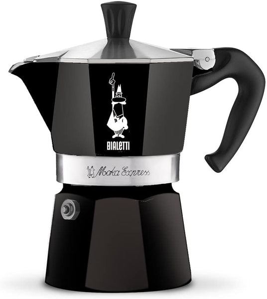 Bialetti 3 Cup Moka Stovetop Espresso Maker, Black / Red