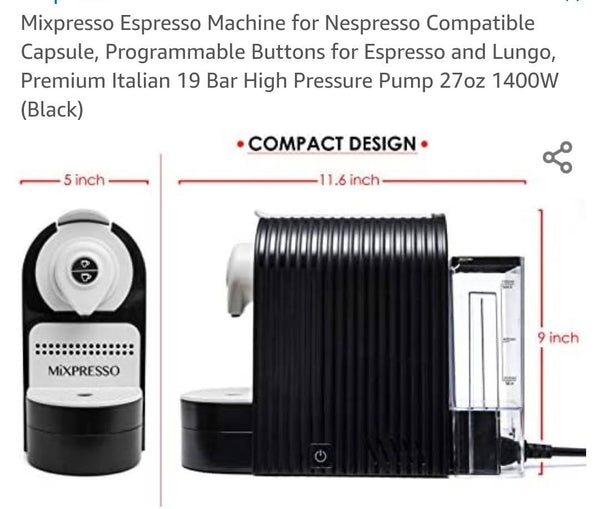 5 cases x 100 pod  Nespresso Cialda / Free Machine